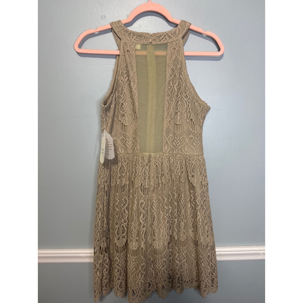 Altar'd‎ State Lace Halter Dress Sleeveless Party Cocktail Dress Mocha S - Picture 2 of 5
